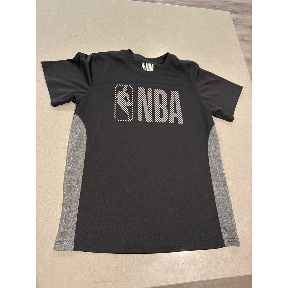 Kids NBA T-Shirt Black Gray Short Sleeve Athletic Top size medium‎ 10/12